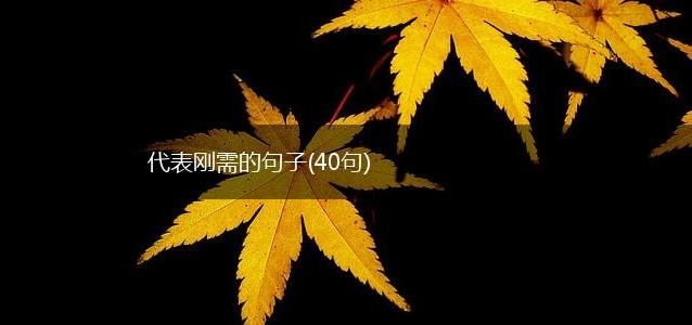 代表刚需的句子