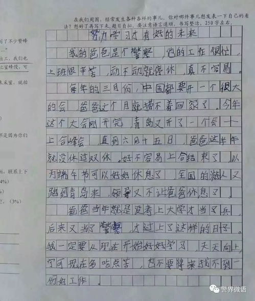 描写自已想当警察的句子